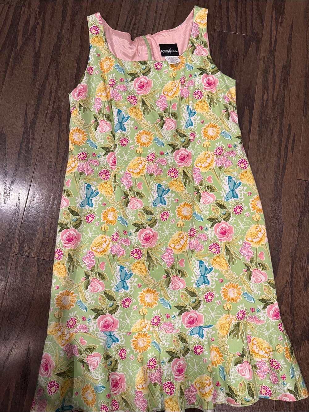Positive Attitude Floral Midi Dress in Green, Pink, Yellow